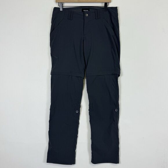 Marmot Grey Lightweight Nylon Outdoor Convertible Zip Off Shorts Pants Women's 8 - Picture 1 of 10